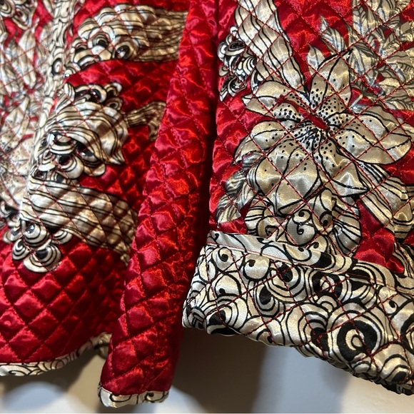 Chico's Oversized Abstract Print Quilted Jacket - Picture 4 of 11